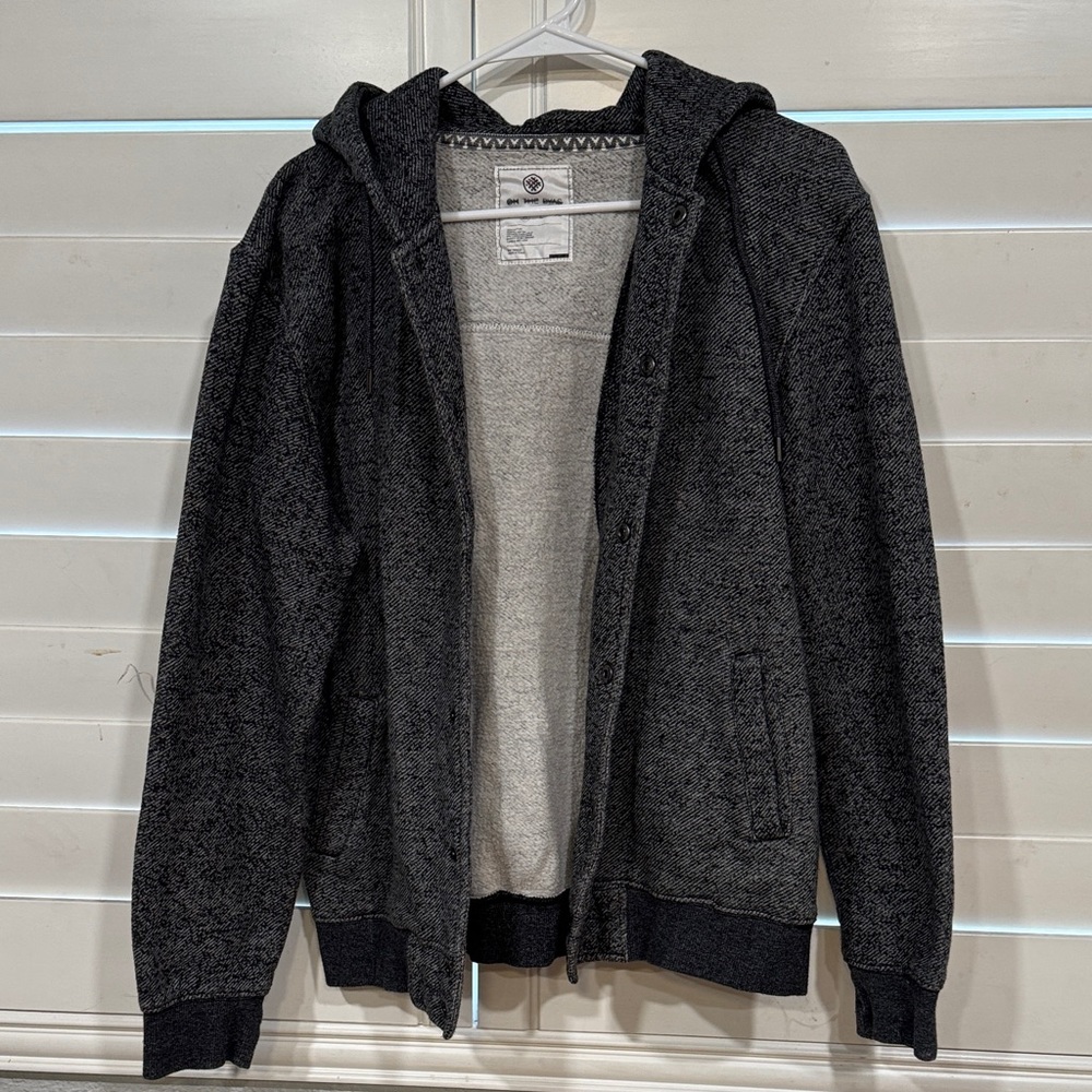 On The Byas Charcoal Zip Up Sweater